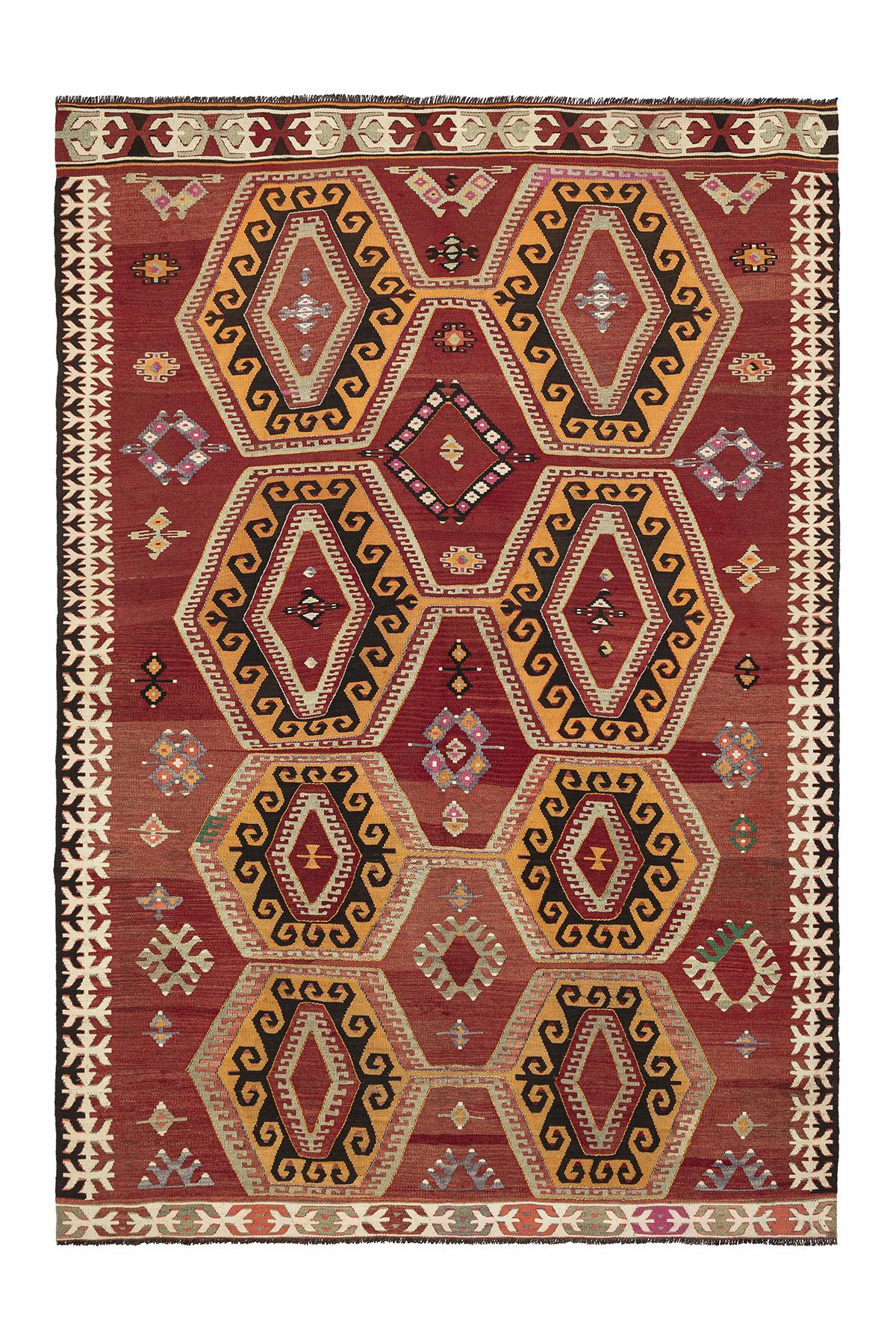 Vintage Handmade Kilim Rugs - Turkey Kilim - It is 100% wool 