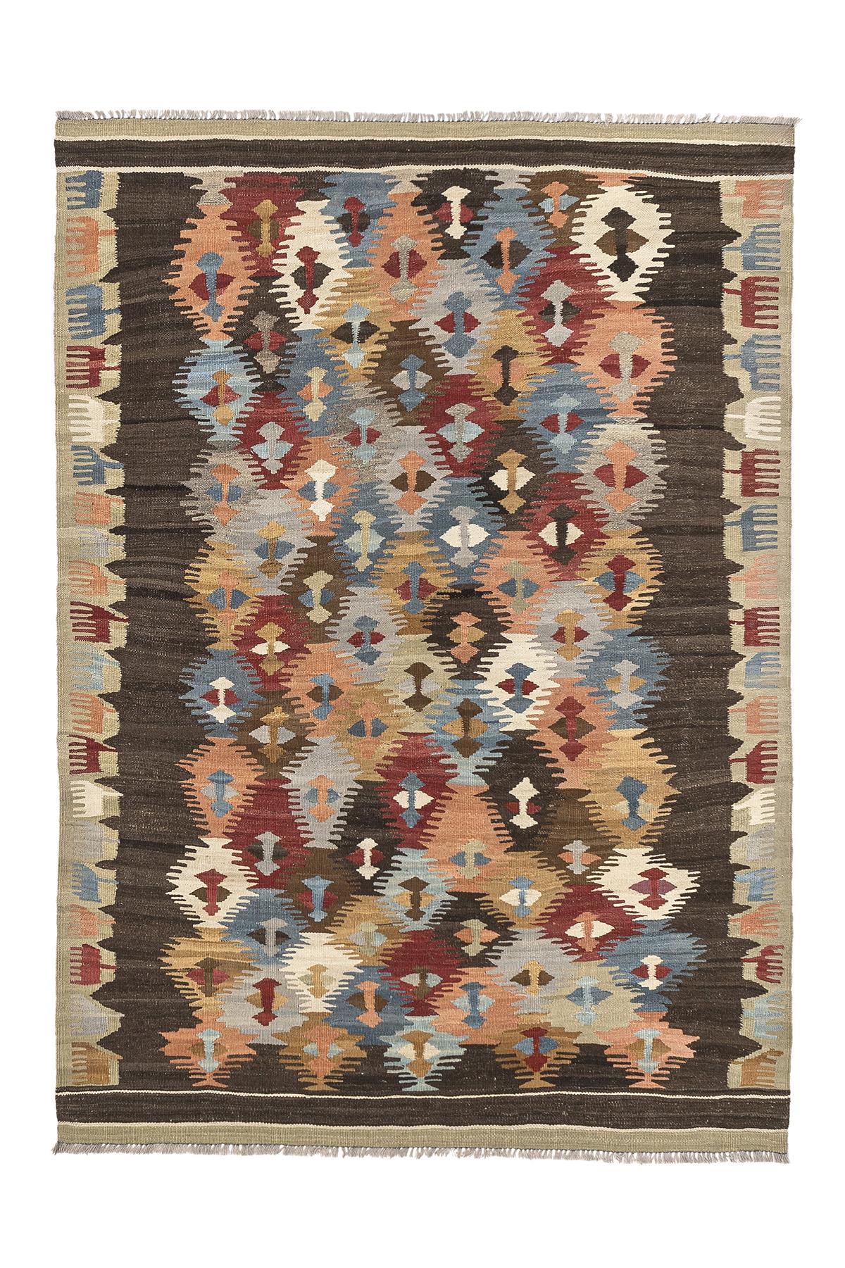 Kilim Rug (4.8 x 6.7 ft) | KILIM WHOLESALE - Vintage Handmade Pillows - Vintage Handmade Kilim Rugs - It is 100% wool. Artistic and historical rugs. Old handwoven rugs. - Online hand woven rugs and kilim cushions sales. Shipping to all over the 