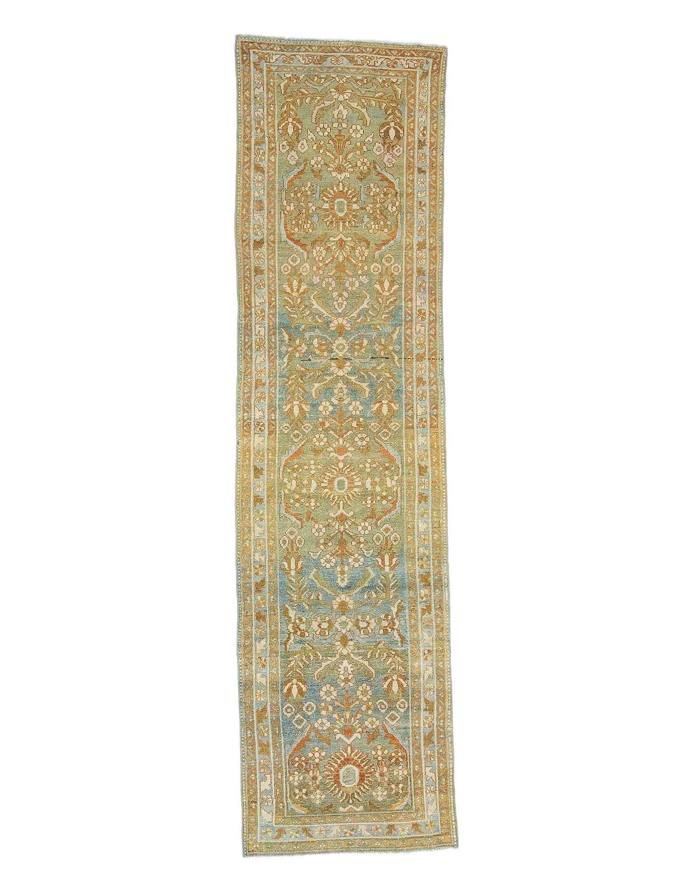 Antique Shabby Chic Persian Runner Rug - 3`4'' x 12`10''