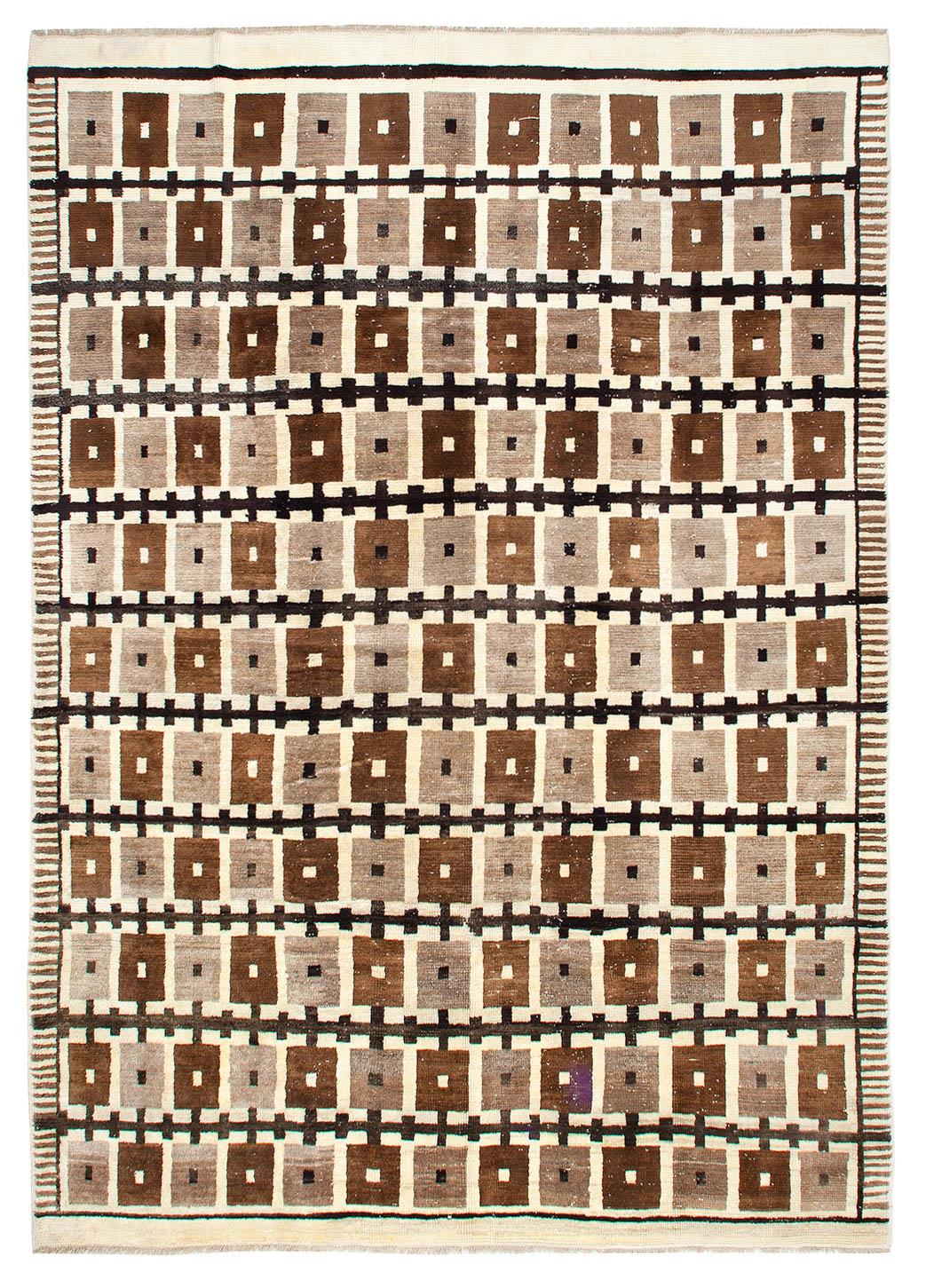Brown Large Decorative Turkish Wool Rug - 8`8'' x 12`0''