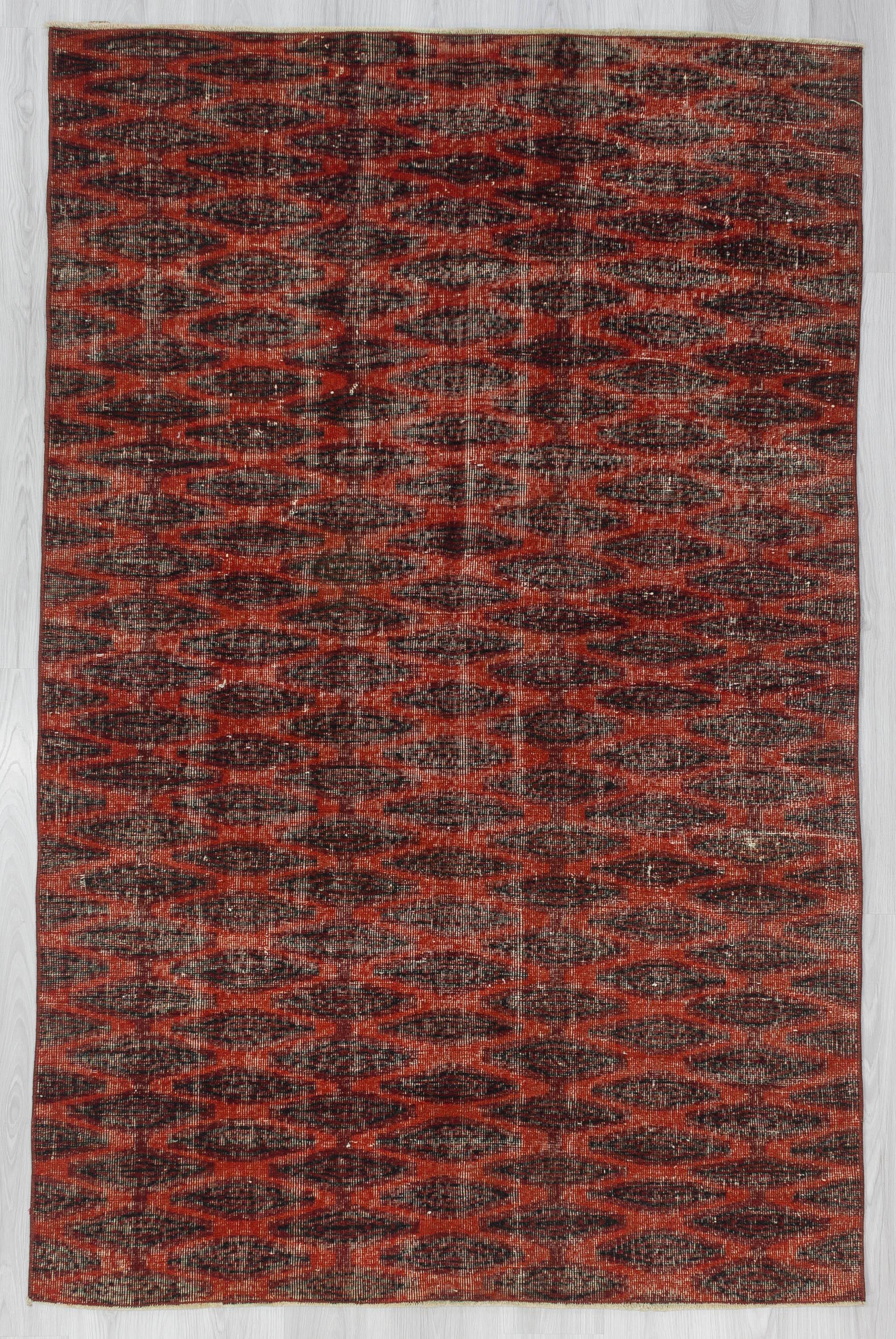 Burgundy Vintage Turkish Deco Rug