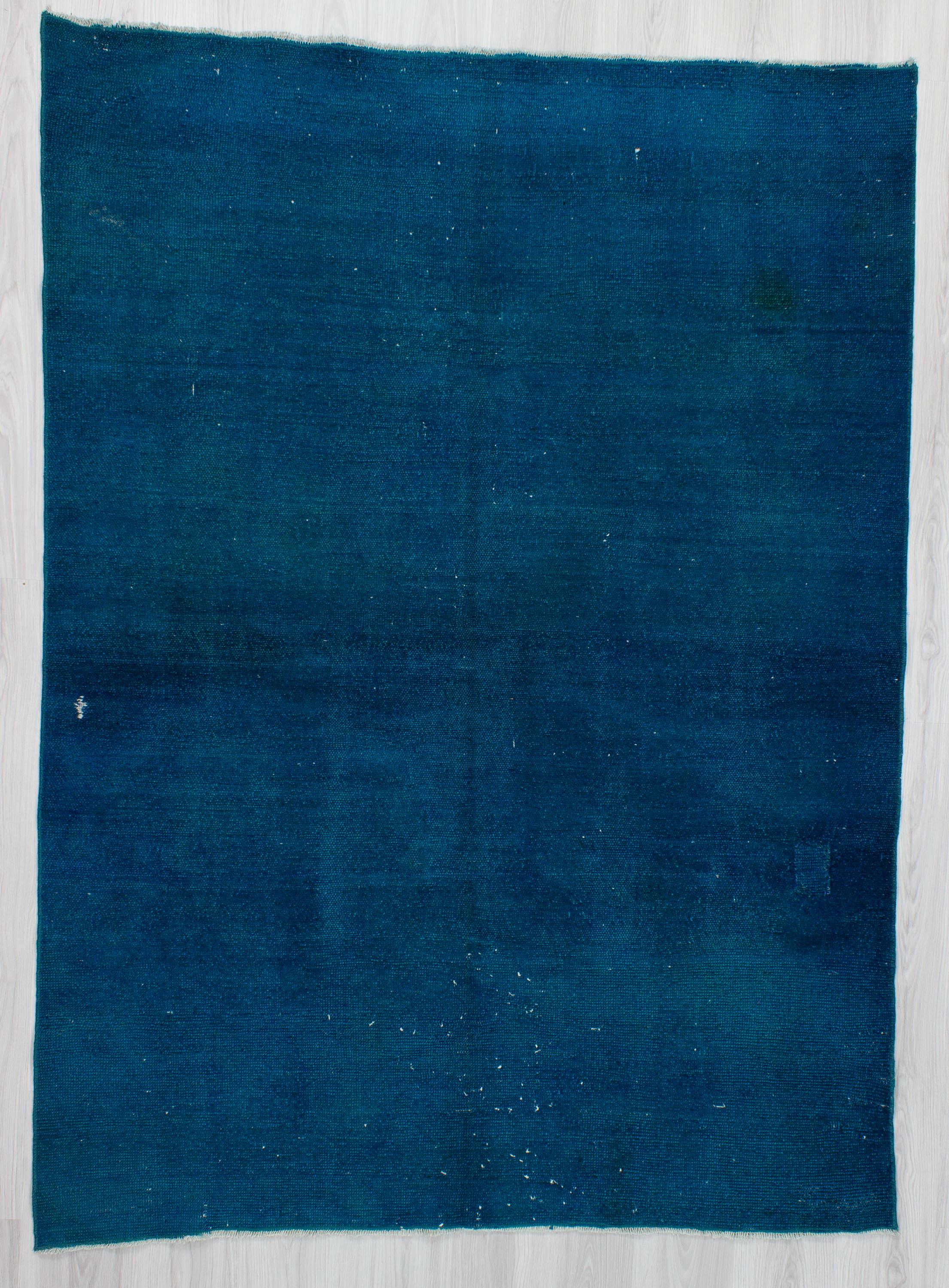 Dark Turquoise Overdyed Turkish Rug