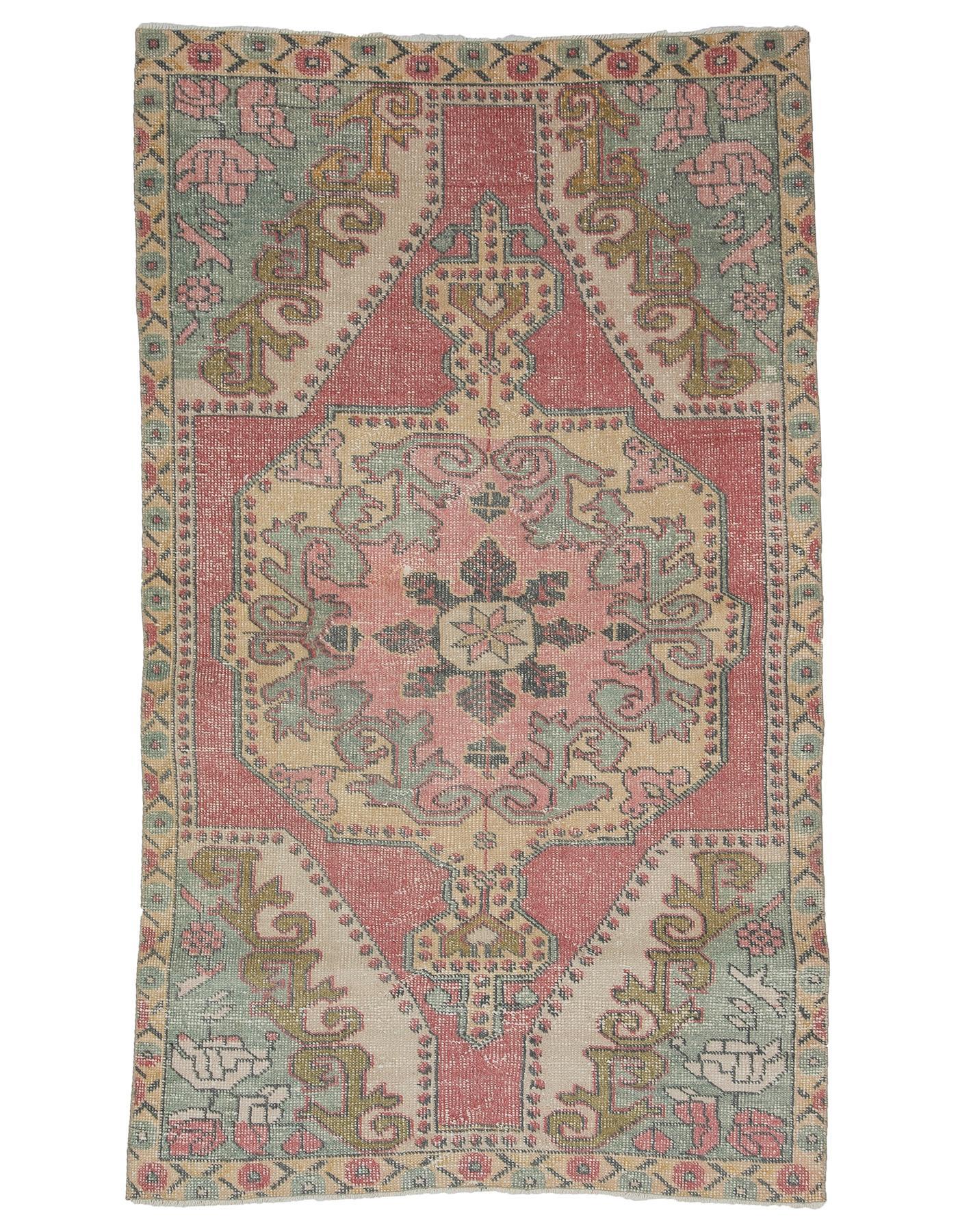 Decorative Turkish Area Rug - 4`2'' x 7`3''