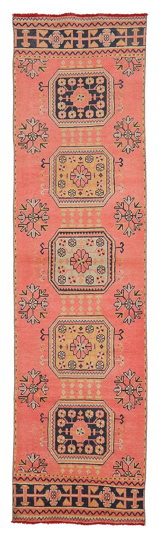 Decorative Turkish Vintage Oushak Runner - 2`11'' x 11`6''