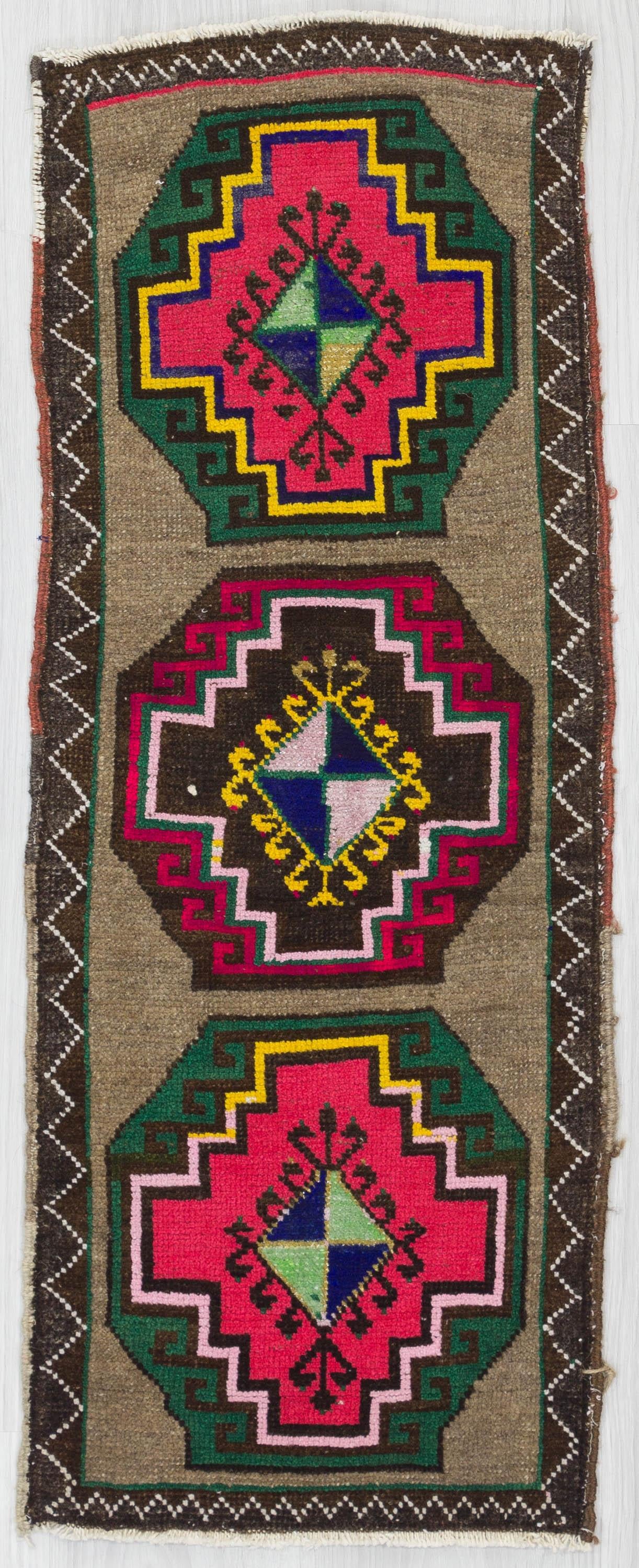 Decorative Unique Vintage Mini Turkish Rug