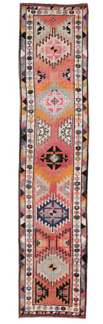 Decorative Vintage Runner Rug - 2`11'' x 13`0''