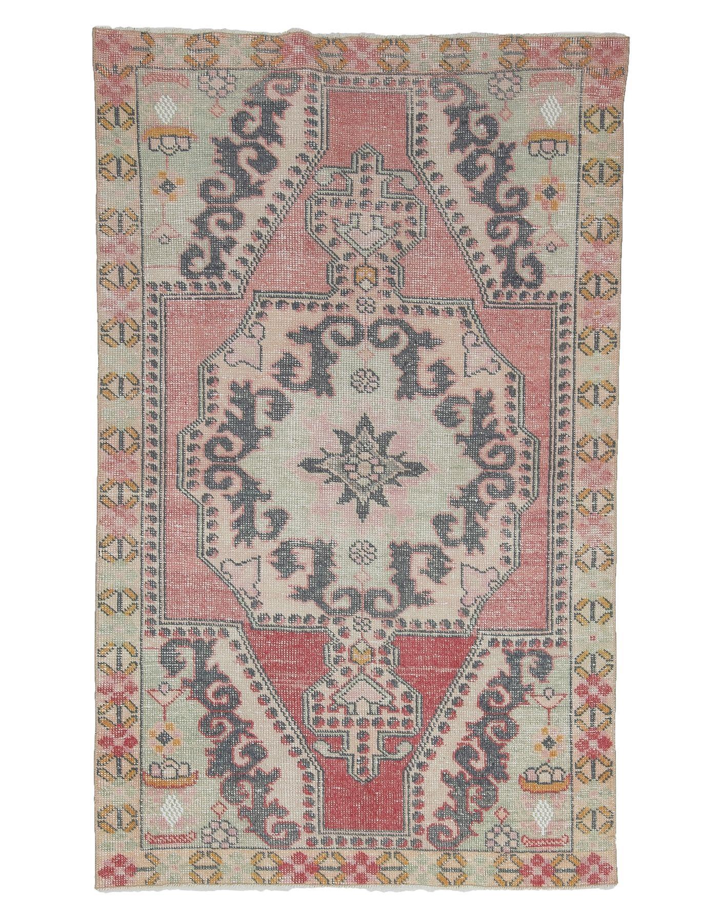 Decorative Vintage Turkish Area Rug - 4`3'' x 6`10''