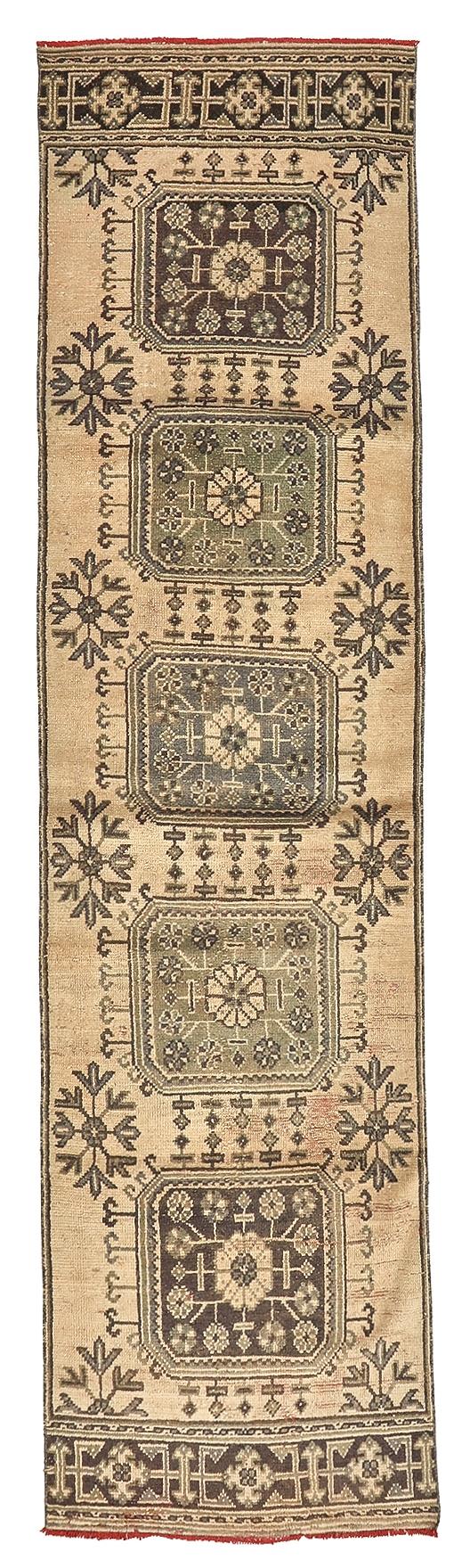 Decorative Vintage Turkish Oushak Runner - 2`11'' x 11`2''