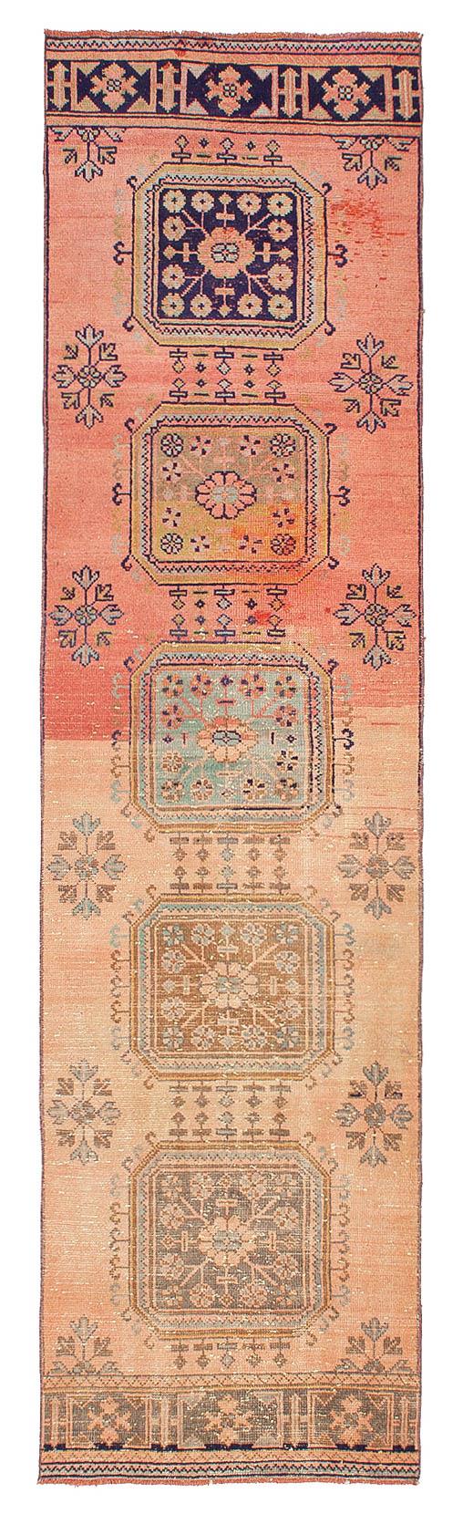 Decorative Vintage Turkish Runner Rug - 3`0'' x 11`2''