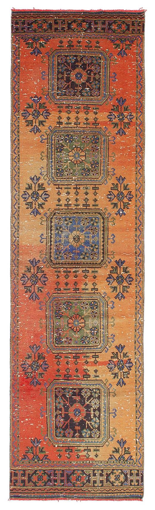Decorative Vintage Turkish Runner Rug - 2`10'' x 10`5''