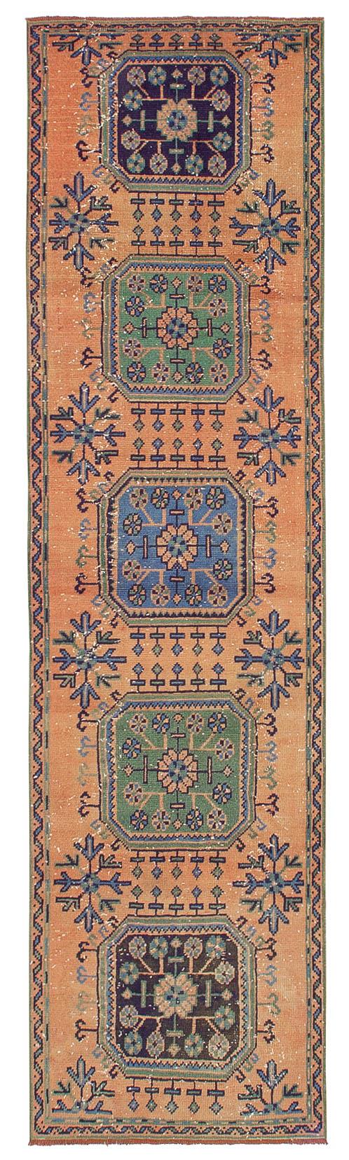 Decorative Vintage Turkish Runner Rug - 2`9'' x 10`4''