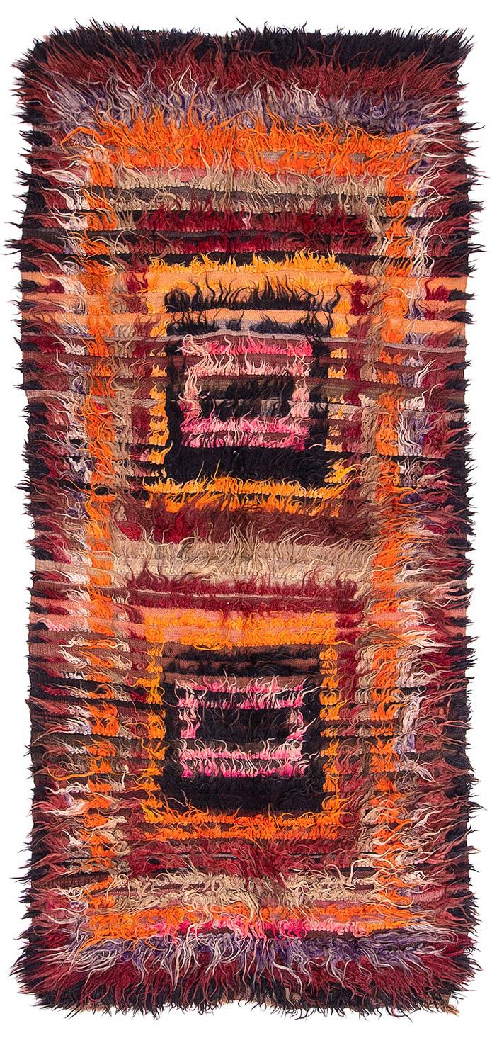 Decorative Vintage Turkish Tulu Rug - 4`11'' x 11`2''