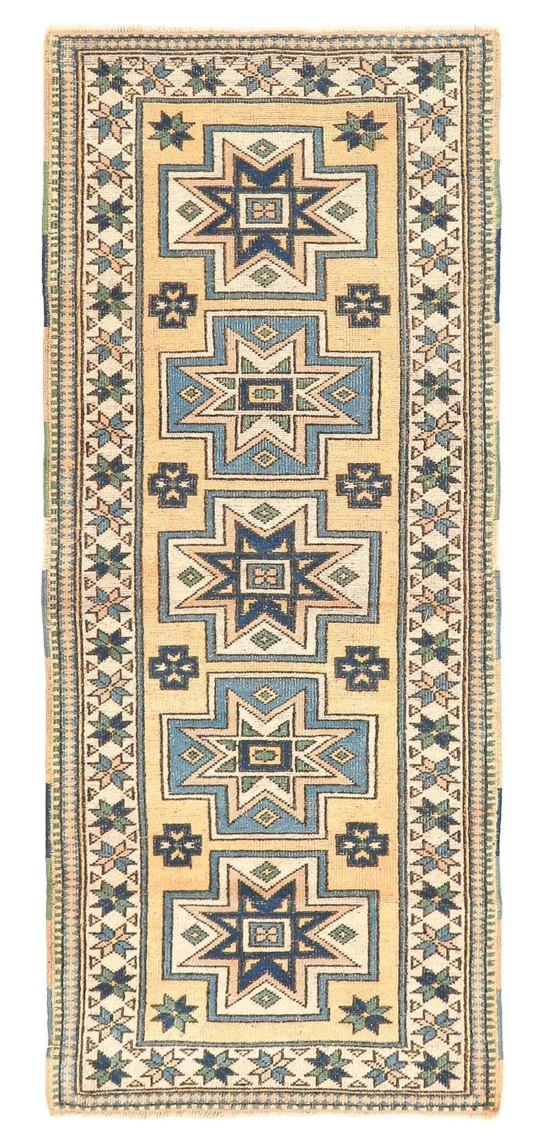 Decorative Vintage Turkish Wool Rug - 2`11'' x 6`11''