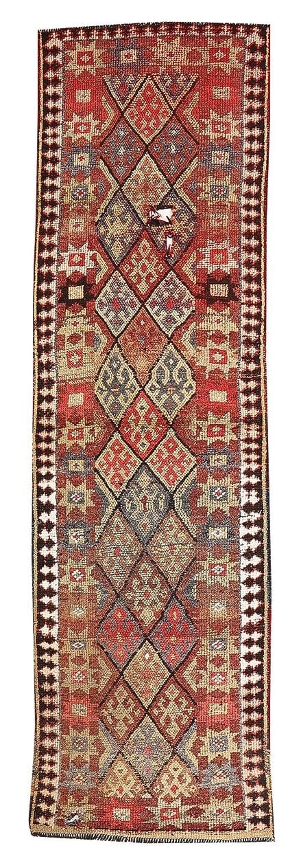 Decorative Vintage Wool Runner - 2`6'' x 8`10''