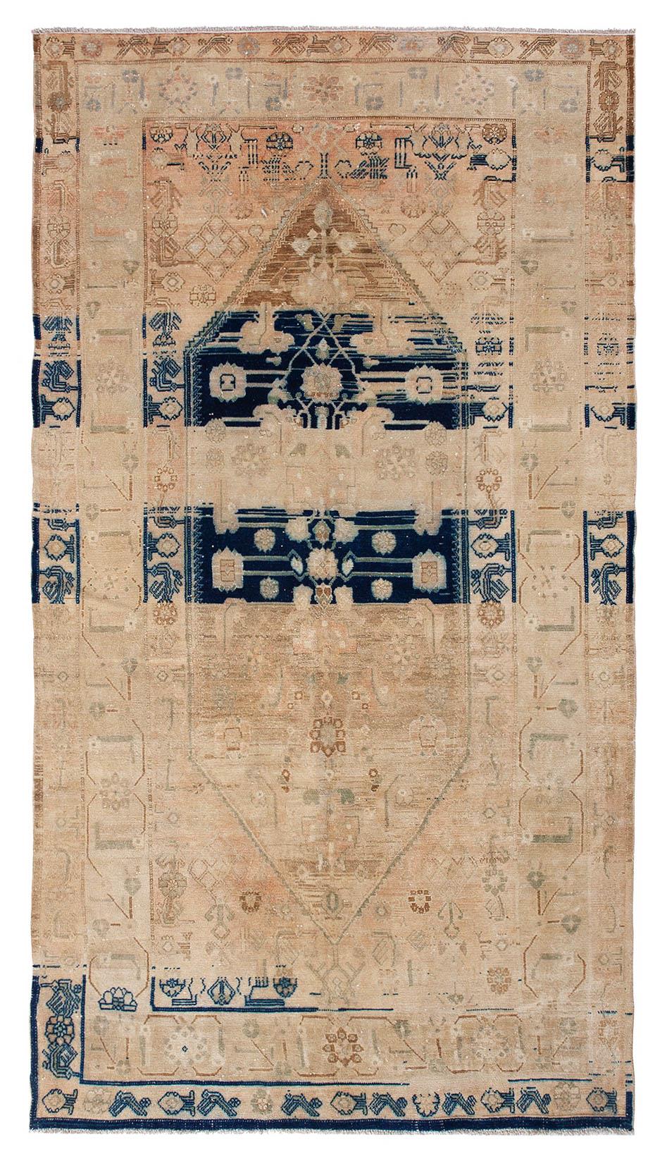 Decorative Washed Out Tabriz Wool Rug - 5`3'' x 9`9''