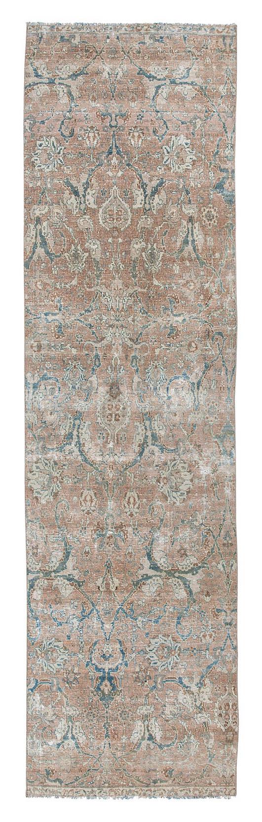 Decorative Wool Vintage Tabriz Runner Rug - 2`9'' x 9`11''