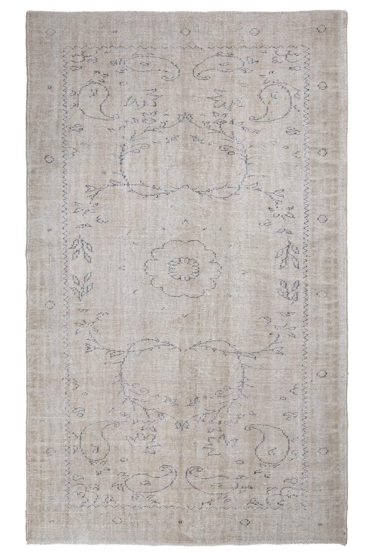 Distressed Vintage Oushak Area Rug