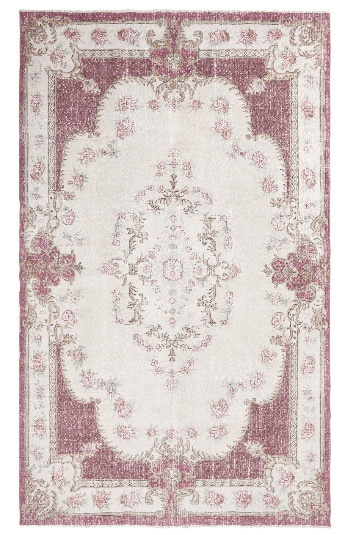 Distressed Vintage Oushak Rug