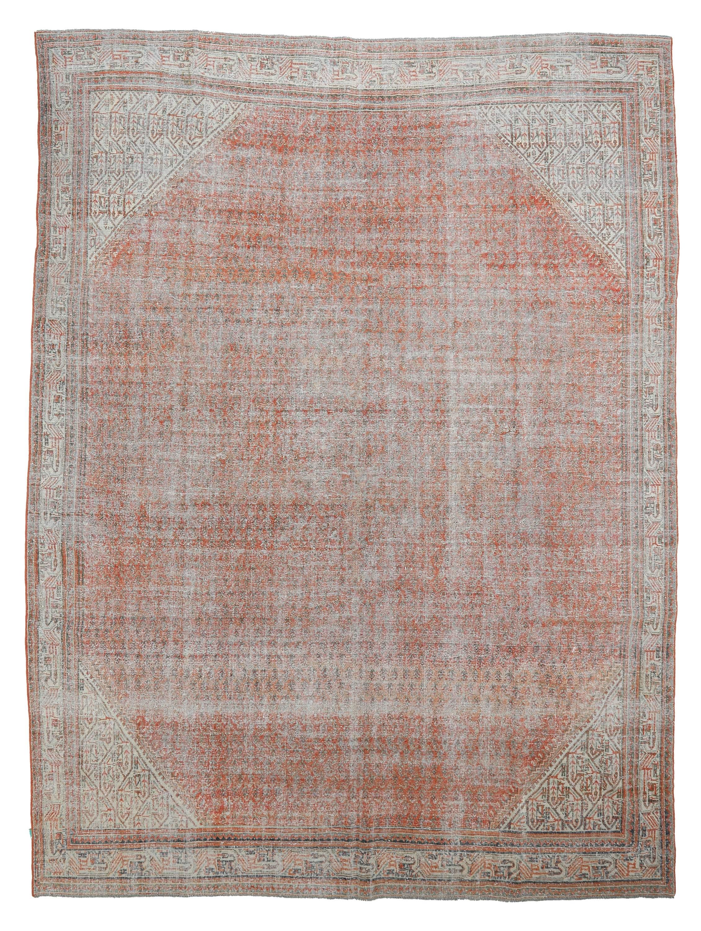 Distressed Vintage Tabriz Wool Rug - 8`6'' x 11`10''