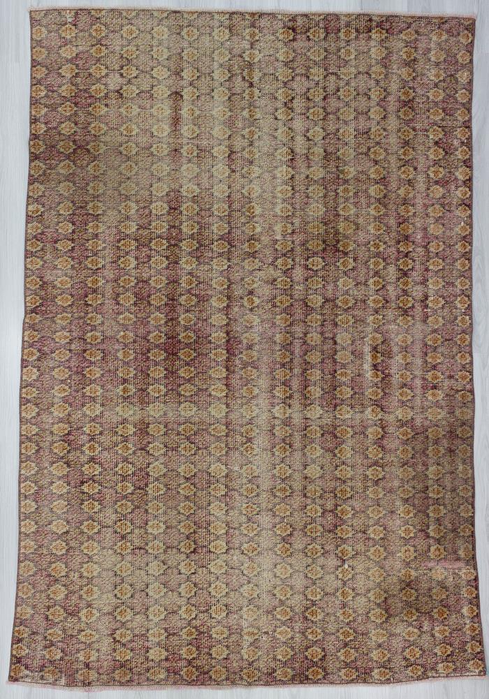 Distressed Vintage Turkish deco Rug