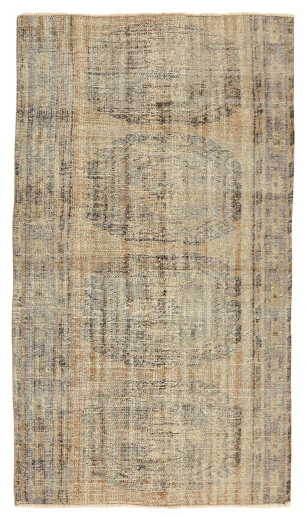 Distressed Vintage Turkish Oushak Rug - 4`3'' x 7`7''