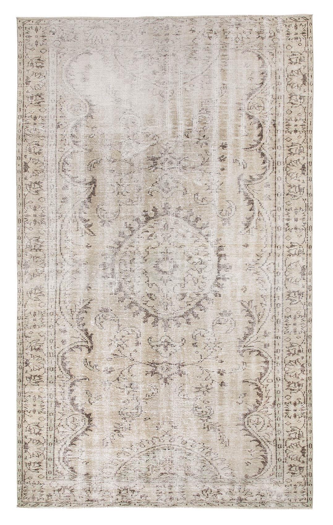 Distressed Vintage Turkish Oushak Rug - 5`11'' x 9`8''