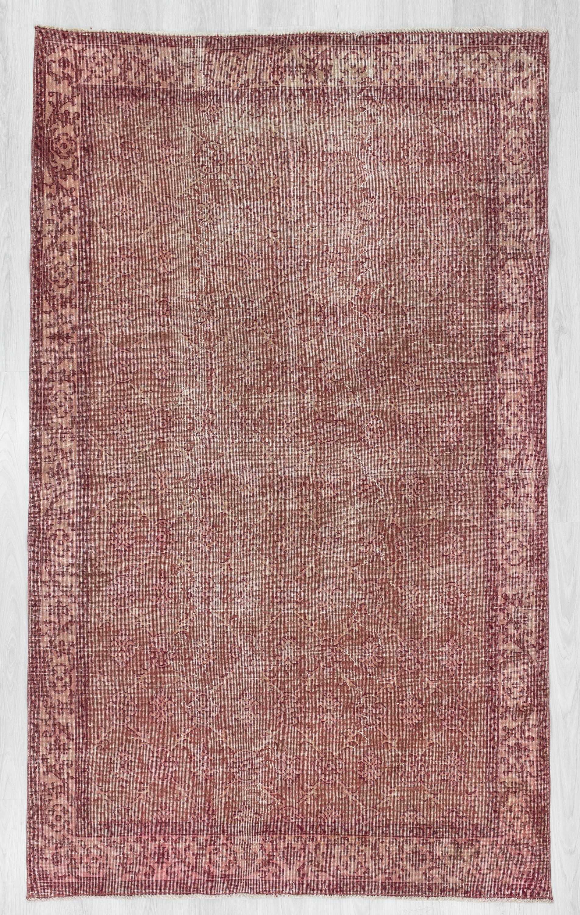 Distressed vintage Turkish rug