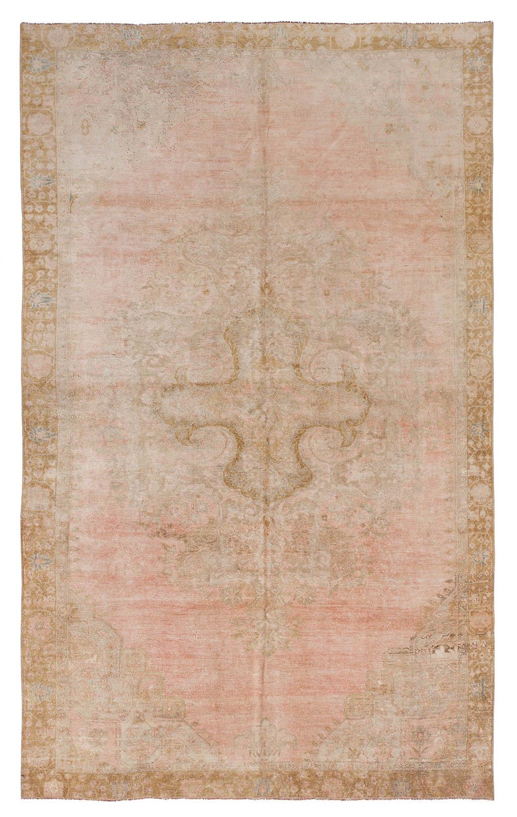 Faded Large Vintage Turkish Kars Rug - 6`11'' x 11`2''