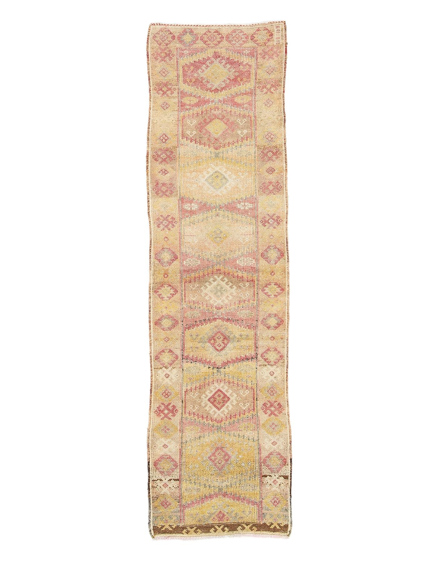 Faded Vintage Decorative Herki Runner - 2`11'' x 10`2''