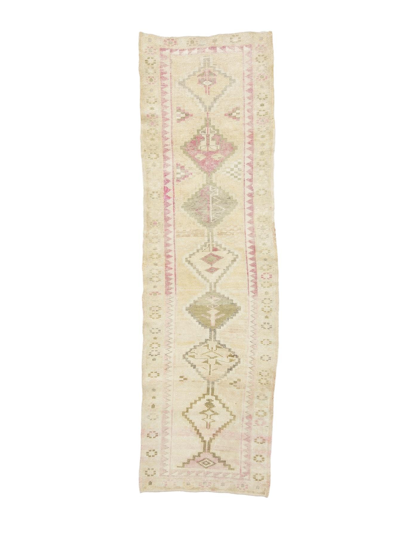 Faded Vintage Herki Runner Rug - 2`6'' x 8`2''