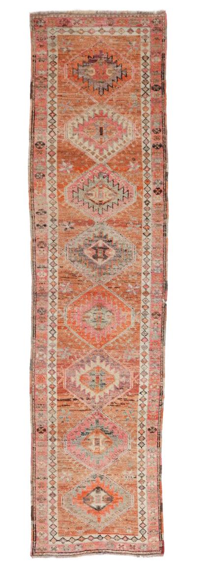 Faded Vintage Runner Rug - 2`10'' x 10`8''