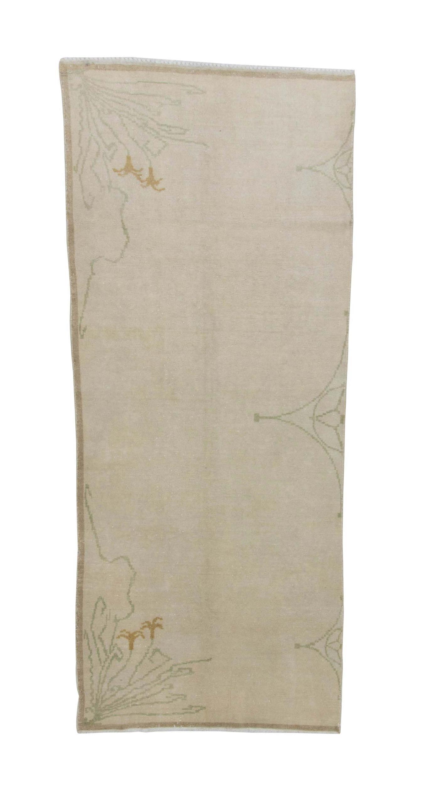 Faded Vintage Turkish Area Rug