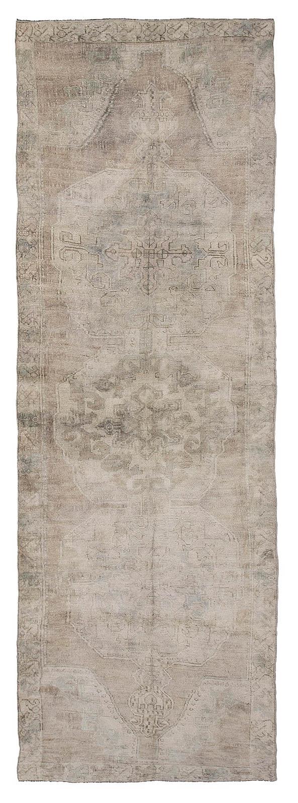 Faded Vintage Washed Out Turkish Kars Rug - 4`6'' x 13`5''