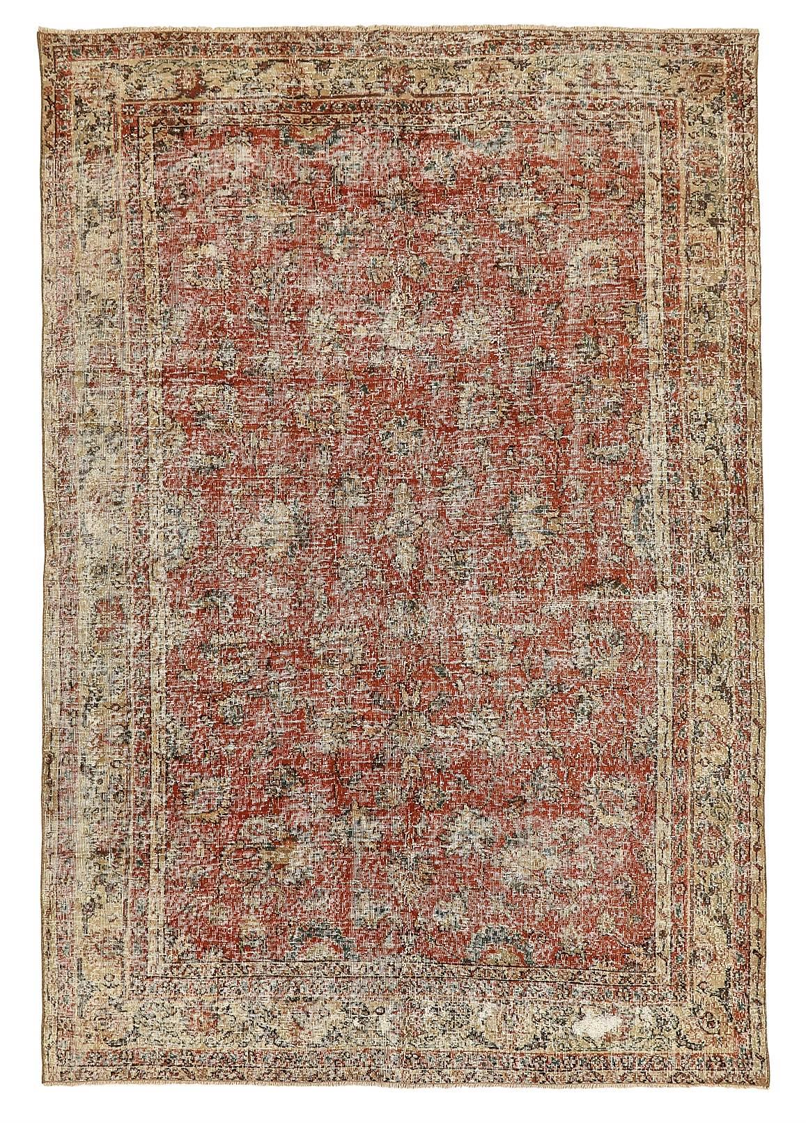 Floral Vintage Turkish Oushak Rug - 6`3'' x 9`2''