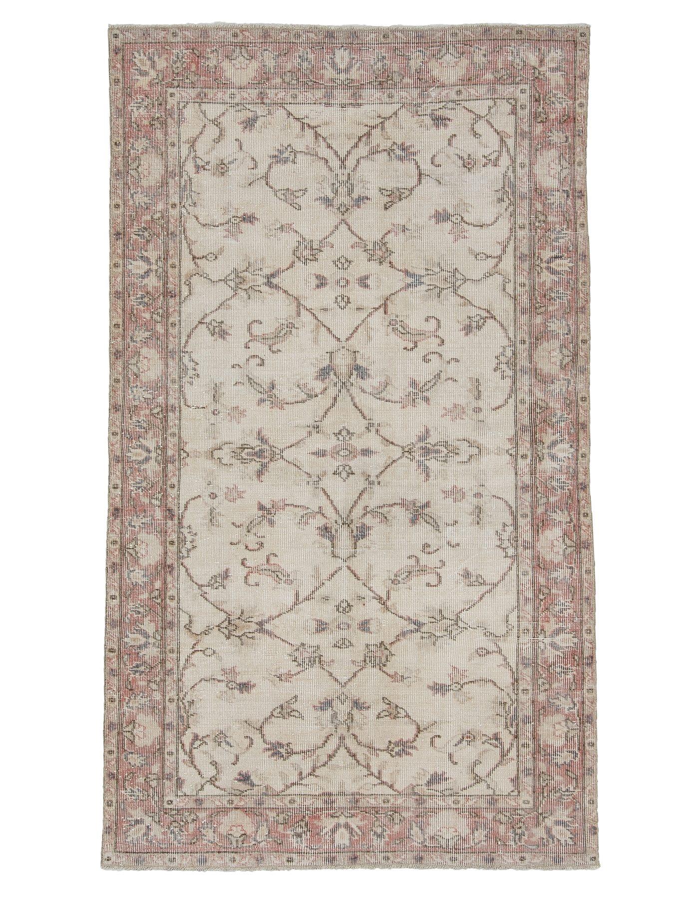 Floral Vintage Turkish Oushak Rug - 3`9'' x 6`7''