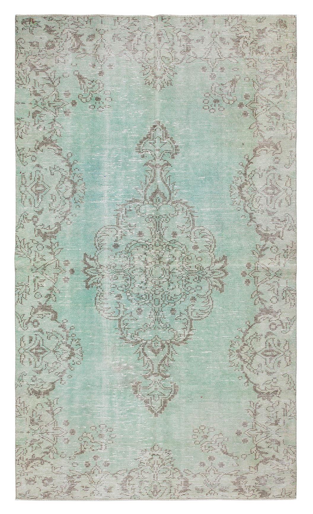 Green Vintage Turkish Oushak Rug - 4`7'' x 7`9''