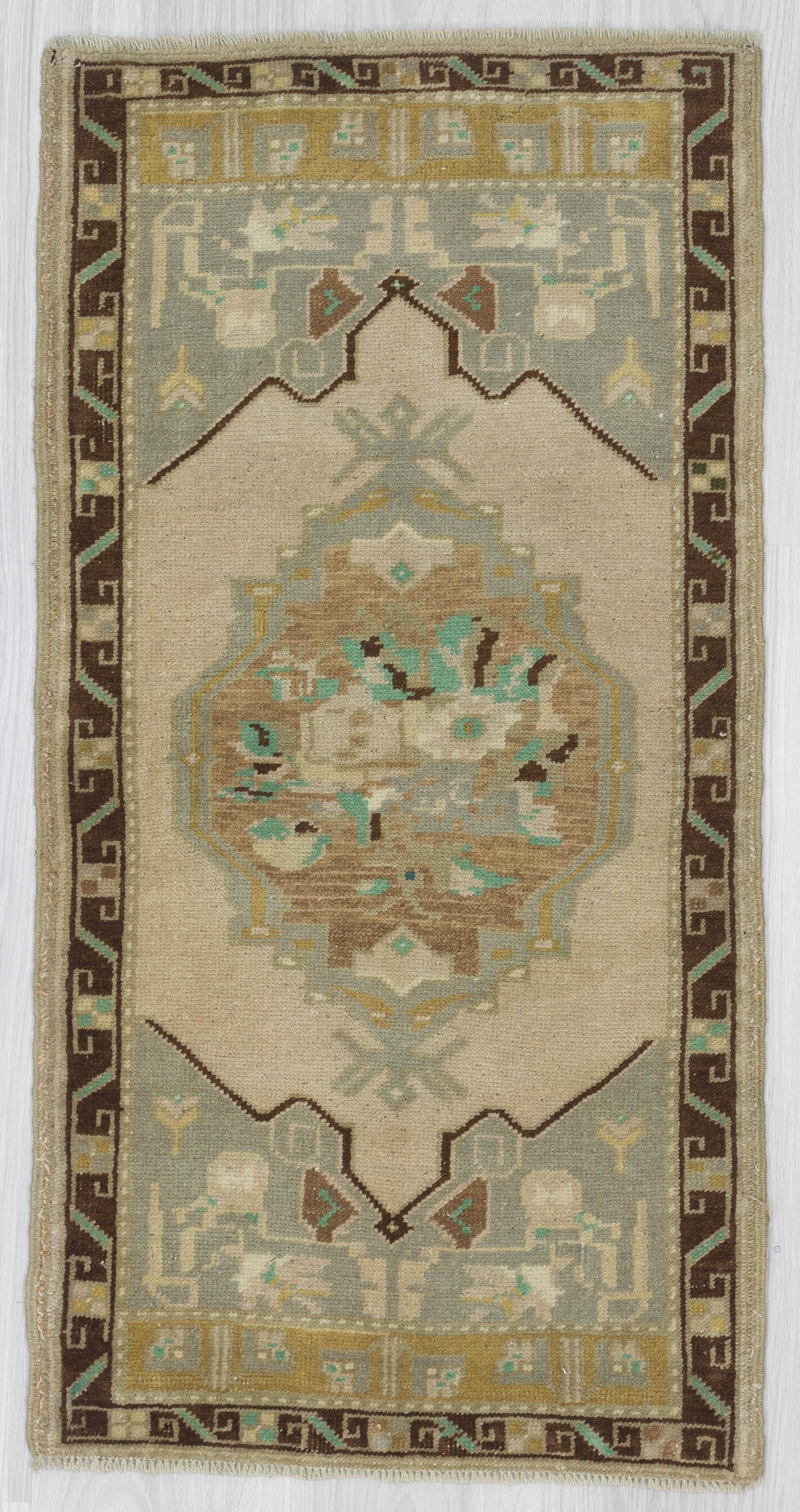Handknotted Washed Out Mini Rug