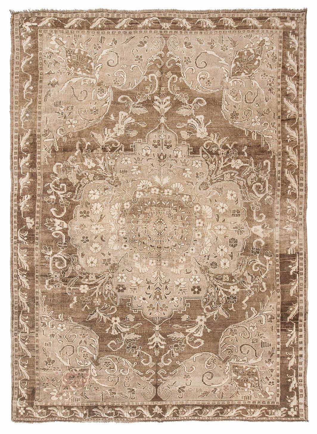 Large Brown Vintage Turkish Kars Rug - 8`11'' x 12`0''