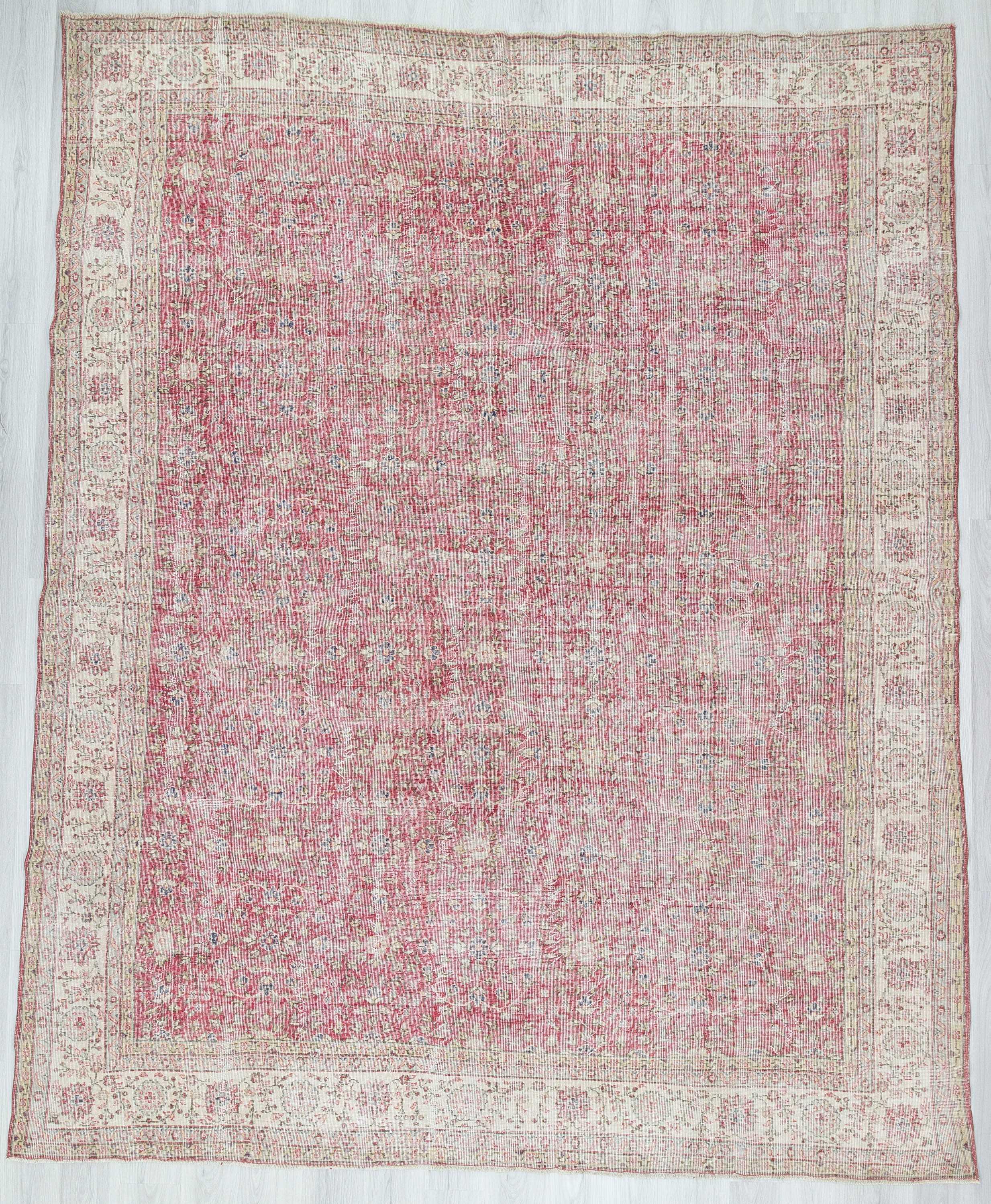 Large vintage all over floral designed Turkish rug