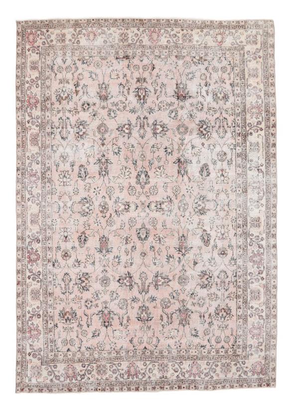 Large Vintage Floral Turkish Oushak Rug - 8`0'' x 11`7''