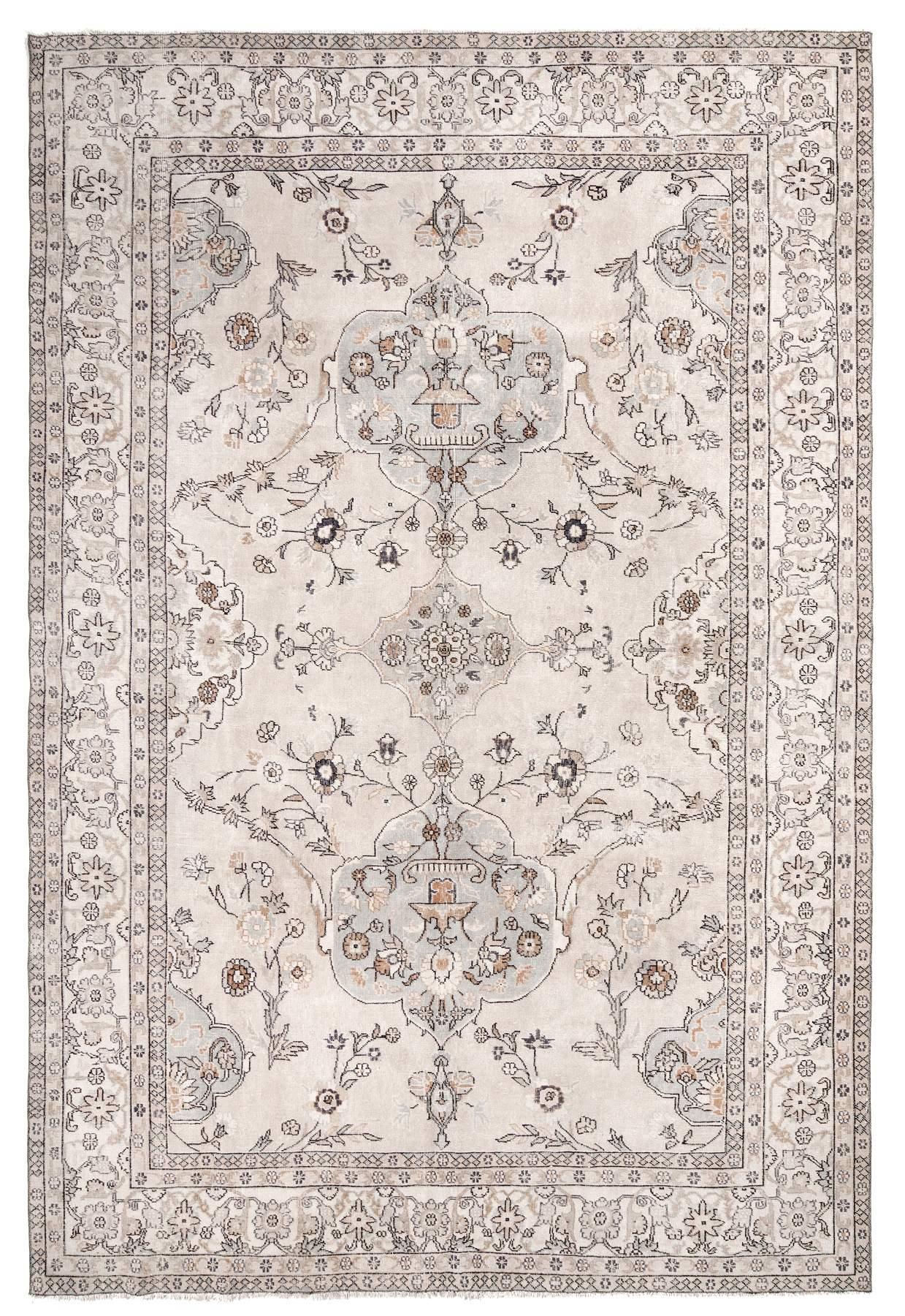 Large Vintage Floral Turkish Oushak Rug