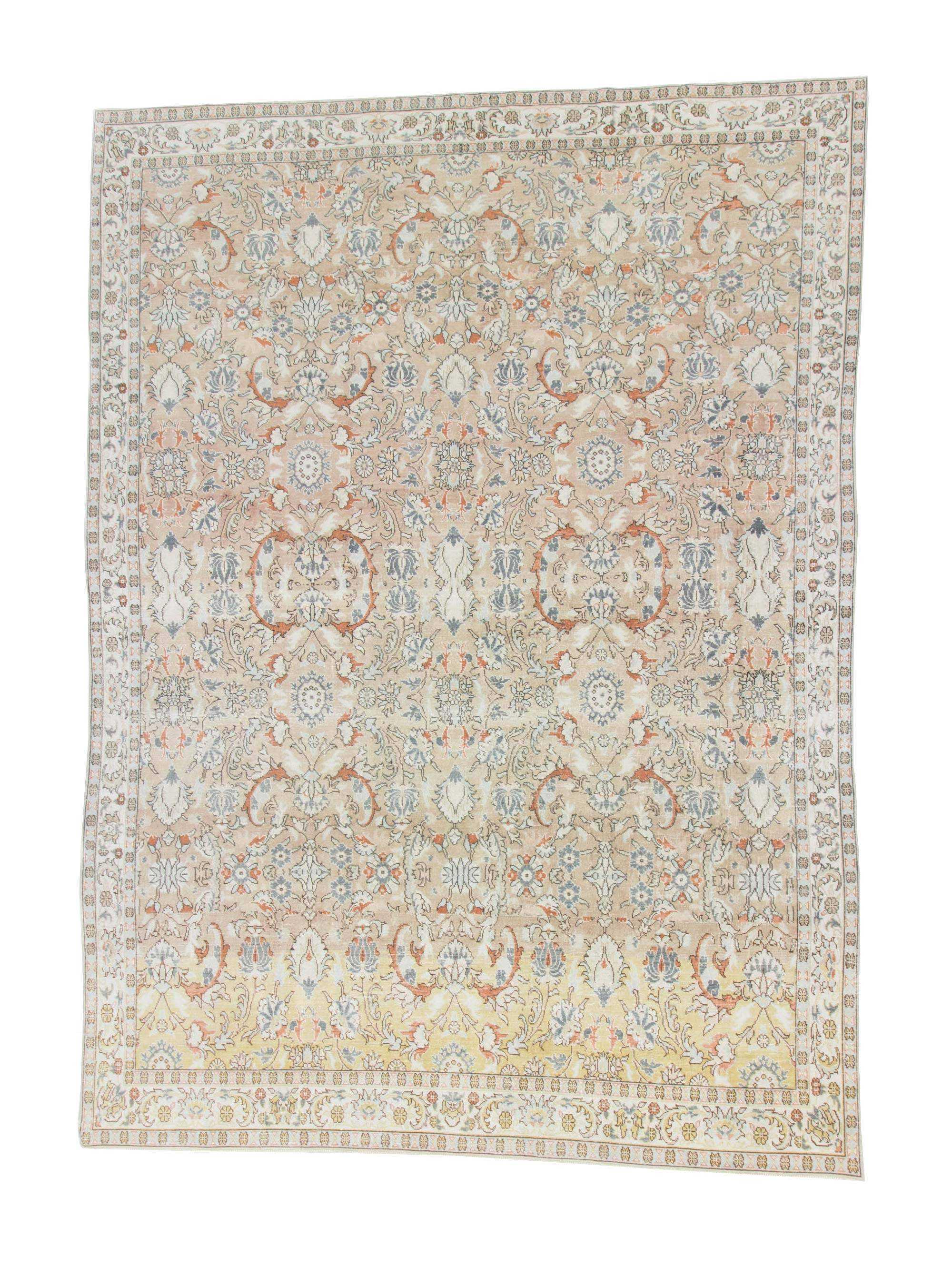 Large Vintage Floral Unique Turkish Oushak Rug