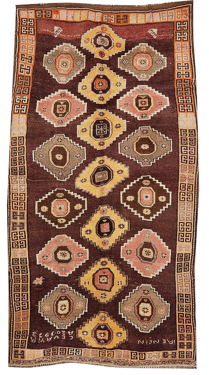 Large Vintage Turkish Kars Rug - 6`11'' x 12`10''