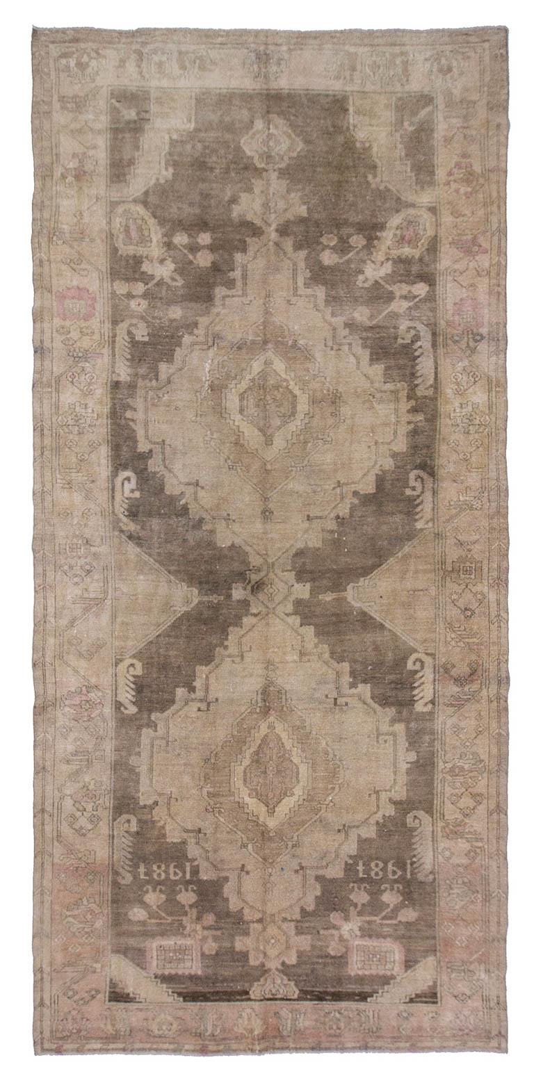 Large Vintage Washed Out Kars Rug - 6`10'' x 14`9''