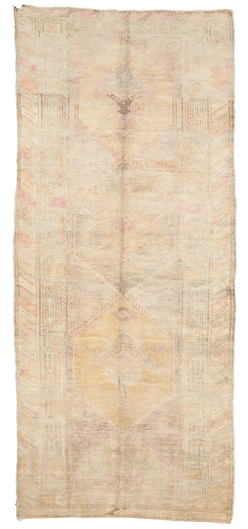 Large Vintage Washed Out Kars Rug - 5`6'' x 14`11''