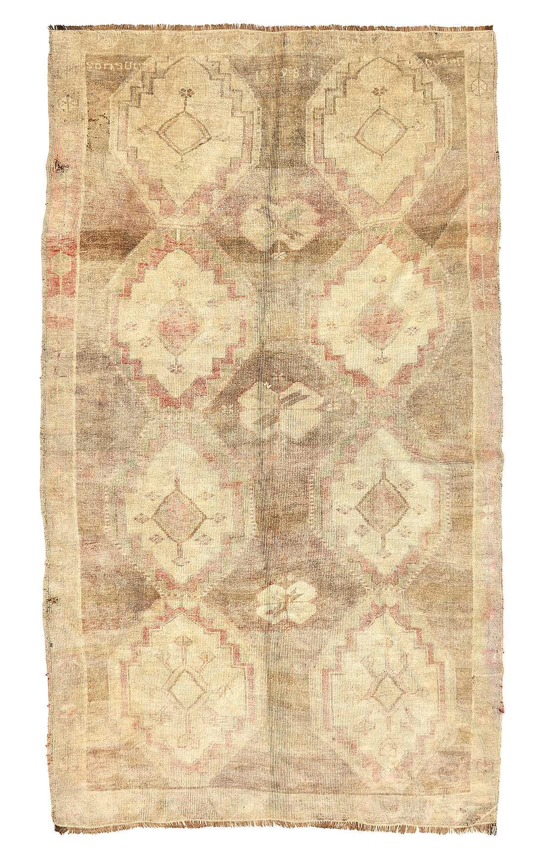 Large Vintage Washed Out Kars Rug - 6`9'' x 11`8''