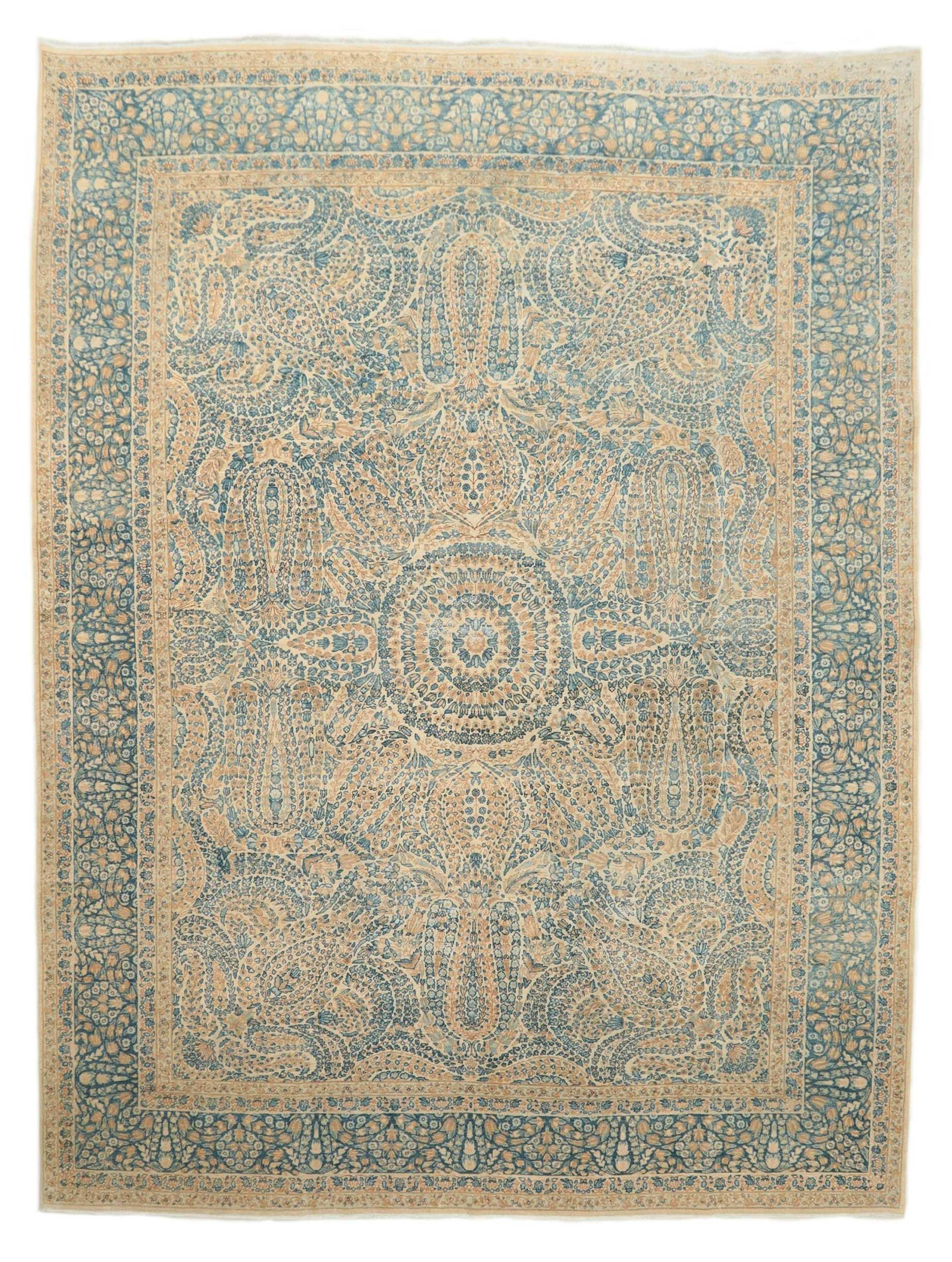 Large Vintage Washed Out Kerman Rug - 8`9'' x 11`9''