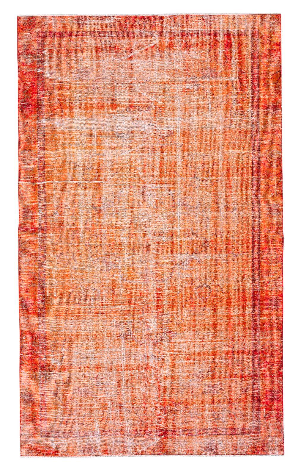 Orange Vintage Turkish Oushak Rug - 5`1'' x 8`9''