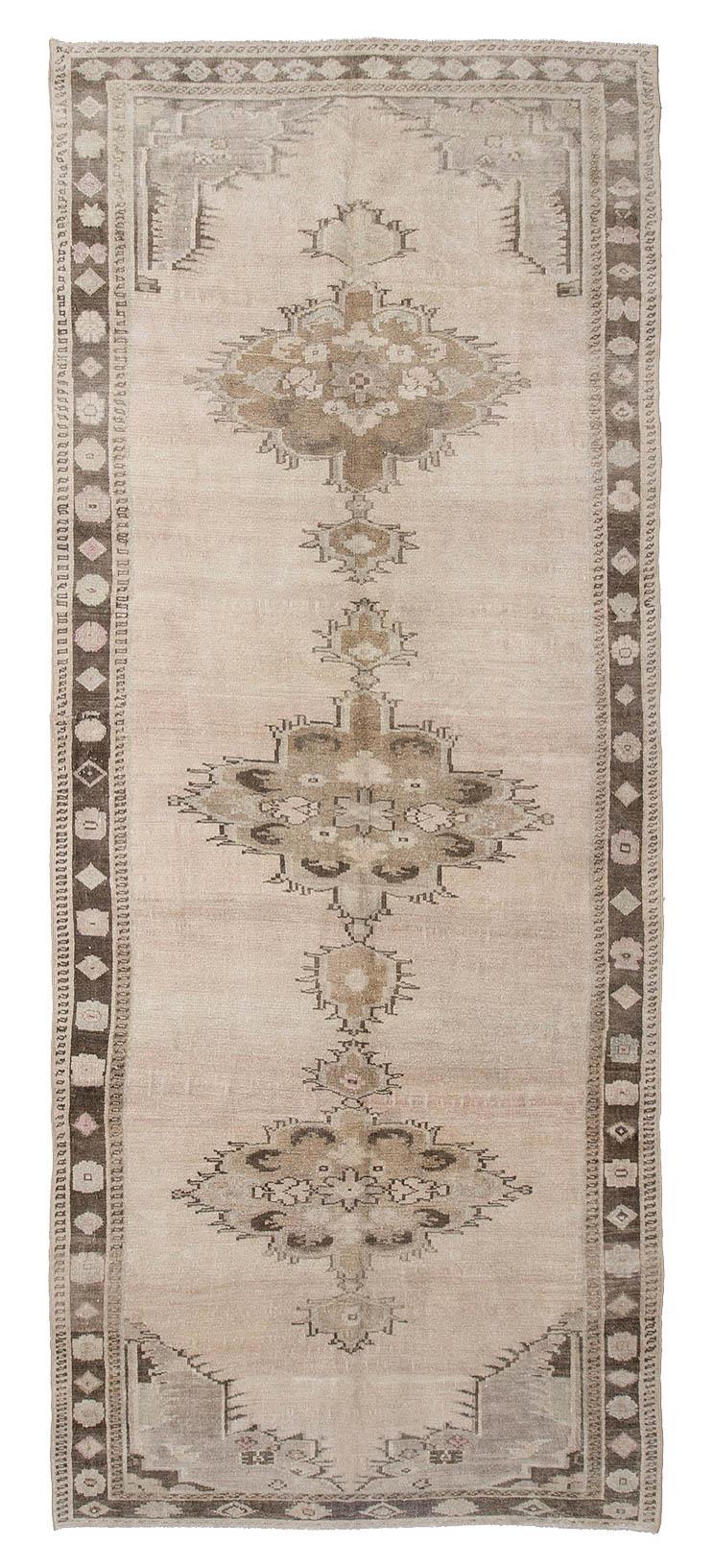 Oversized Vintage Washed Out Turkish Kars Rug - 6`9'' x 16`7''