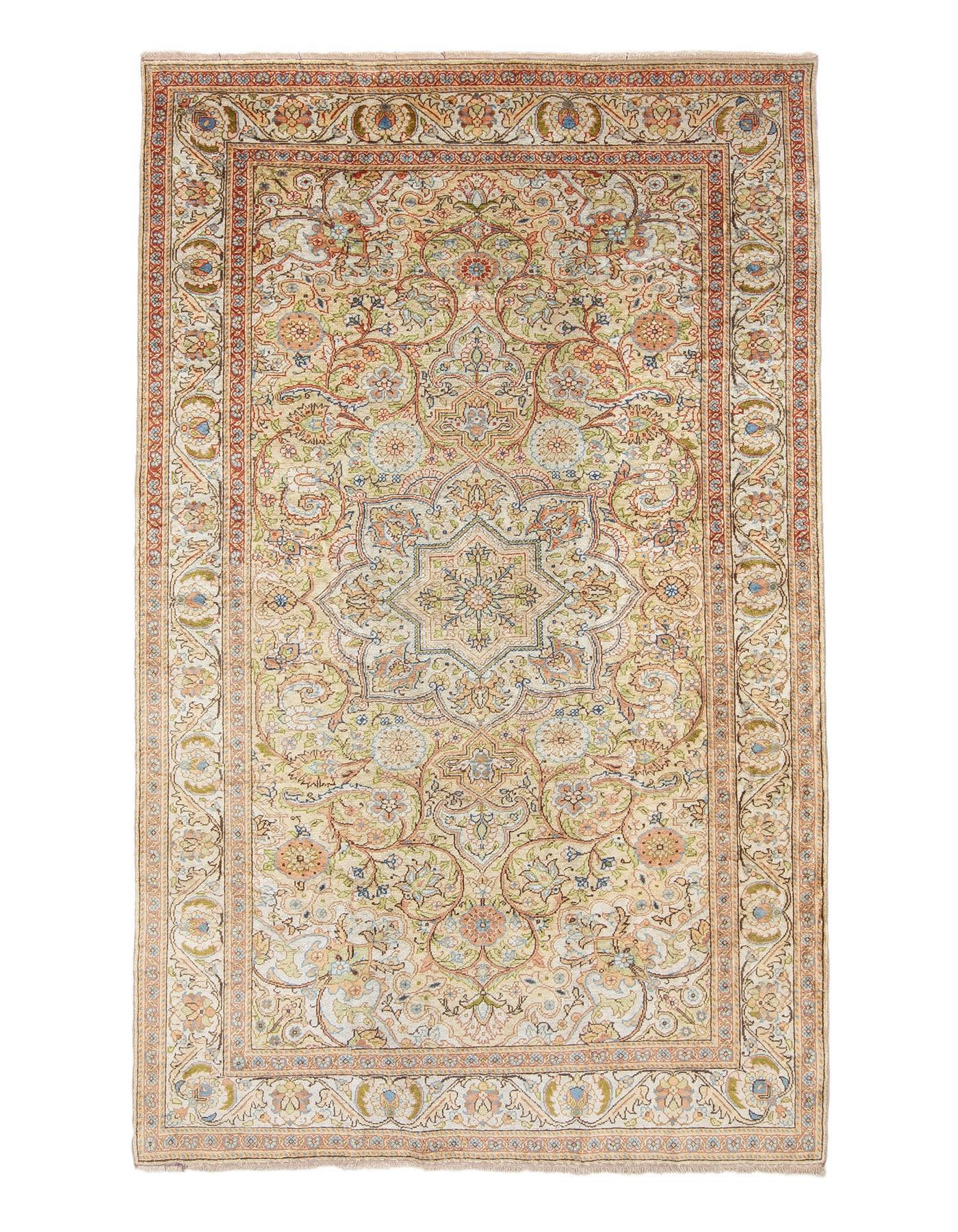 Silk Vintage Turkish Kaisari Rug - 4`9'' x 7`7''